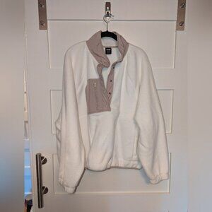 AVIA Ivory Fleece 3/4 button front fleece pullover XXL.